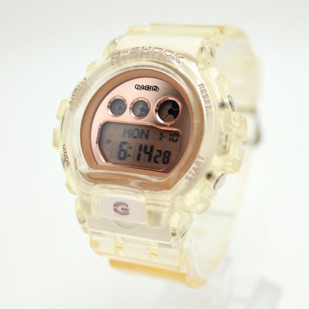 Casio G Shock Clear Rose Gold Tone 46mm Watch Chrono GMD-S6900SR w New Battery